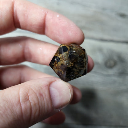 Dice D20 with skull inside for role playing for Dungeons and Dragons