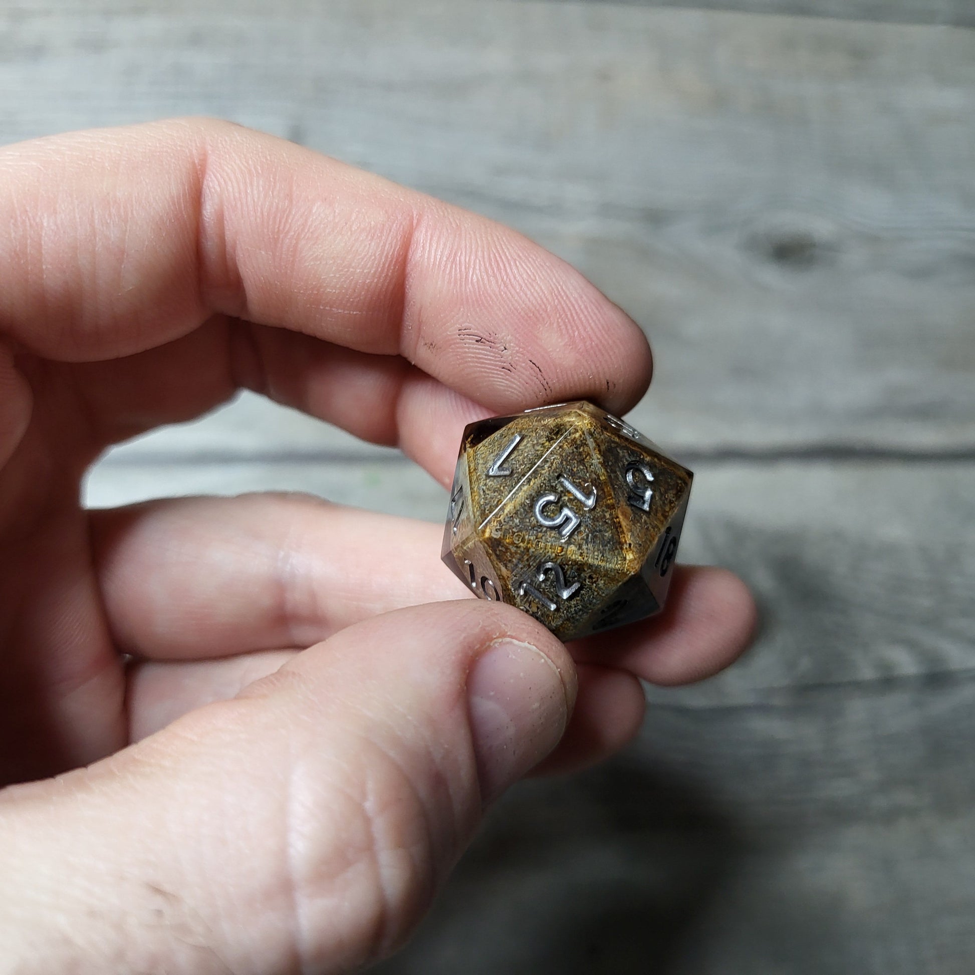 Dice D20 with skull inside for role playing for Dungeons and Dragons