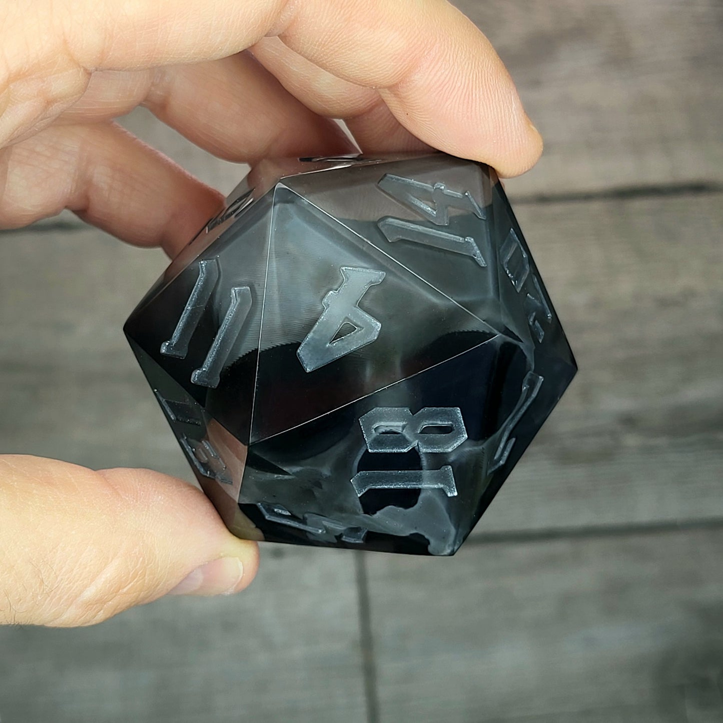 D20 Dice in 66mm jumbo size with skull inside for role playing games for Dungeons and Dragons