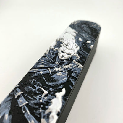 Magnetic D&D dice box featuring a dark fantasy warlock illustration