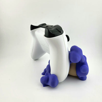 One xbox controller stand featuring a skull design and purple smoke, 3D printed  with high-quality PLA.